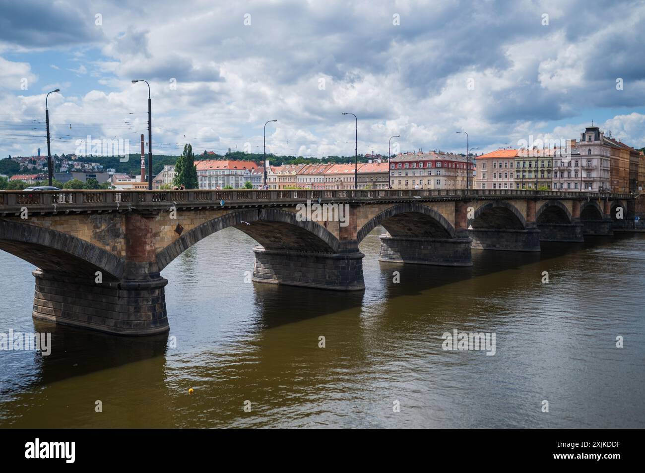 Palackého Most Brücke über die Moldau, Prag, Tschechische Republik Stockfoto