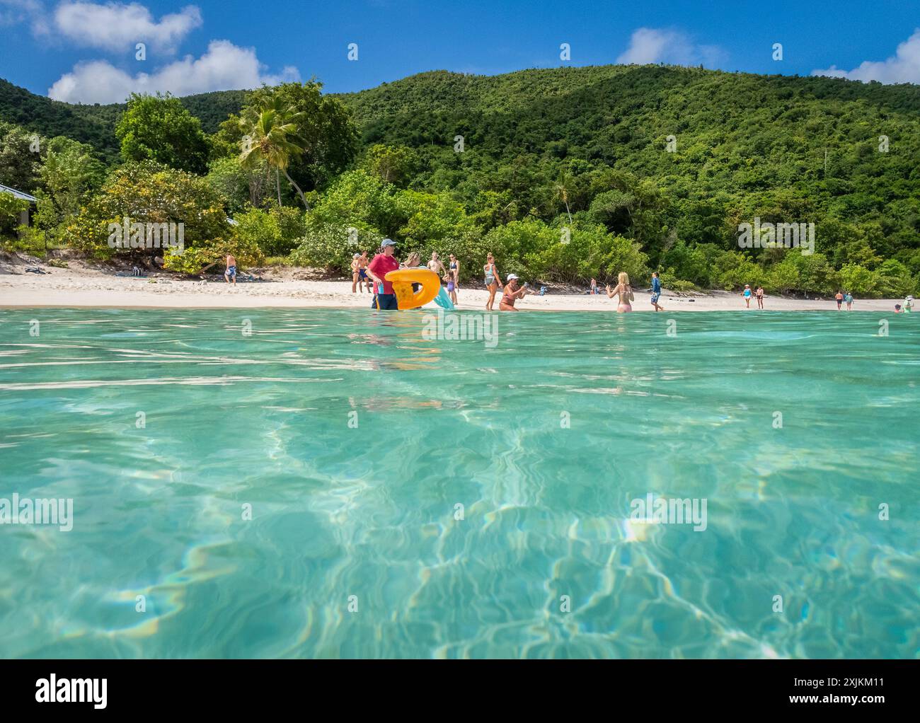 Trunk Bay im Virgin Islands National Park auf der Insel St. John auf den US Virgin Islands Stockfoto