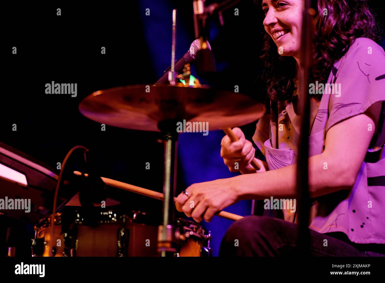 Marina Arrufat, Anna Andreu im Konzert, La mida, La Lluna EN Vers Festival, Binissalem, Mallorca, Balearen, Spanien Stockfoto