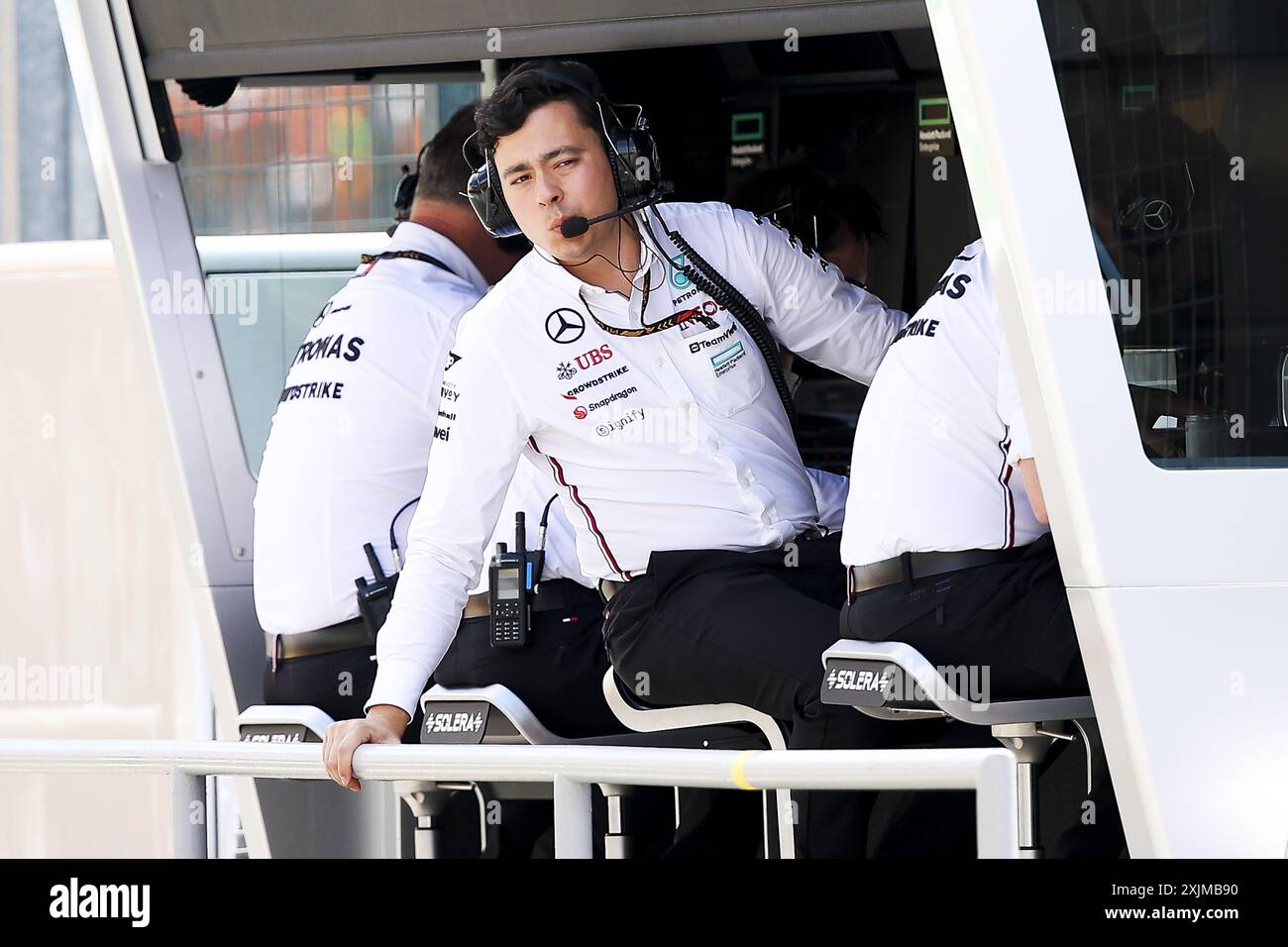 DONISETE Leonardo, Rennstrategie-Ingenieur des Mercedes AMG F1 Teams während des Formel 1 Grand Prix 2024 von Ungarn, 13. Runde der Formel 1 Weltmeisterschaft 2024 vom 19. Bis 21. Juli 2024 auf dem Hungaroring in Mogyorod, Ungarn Stockfoto