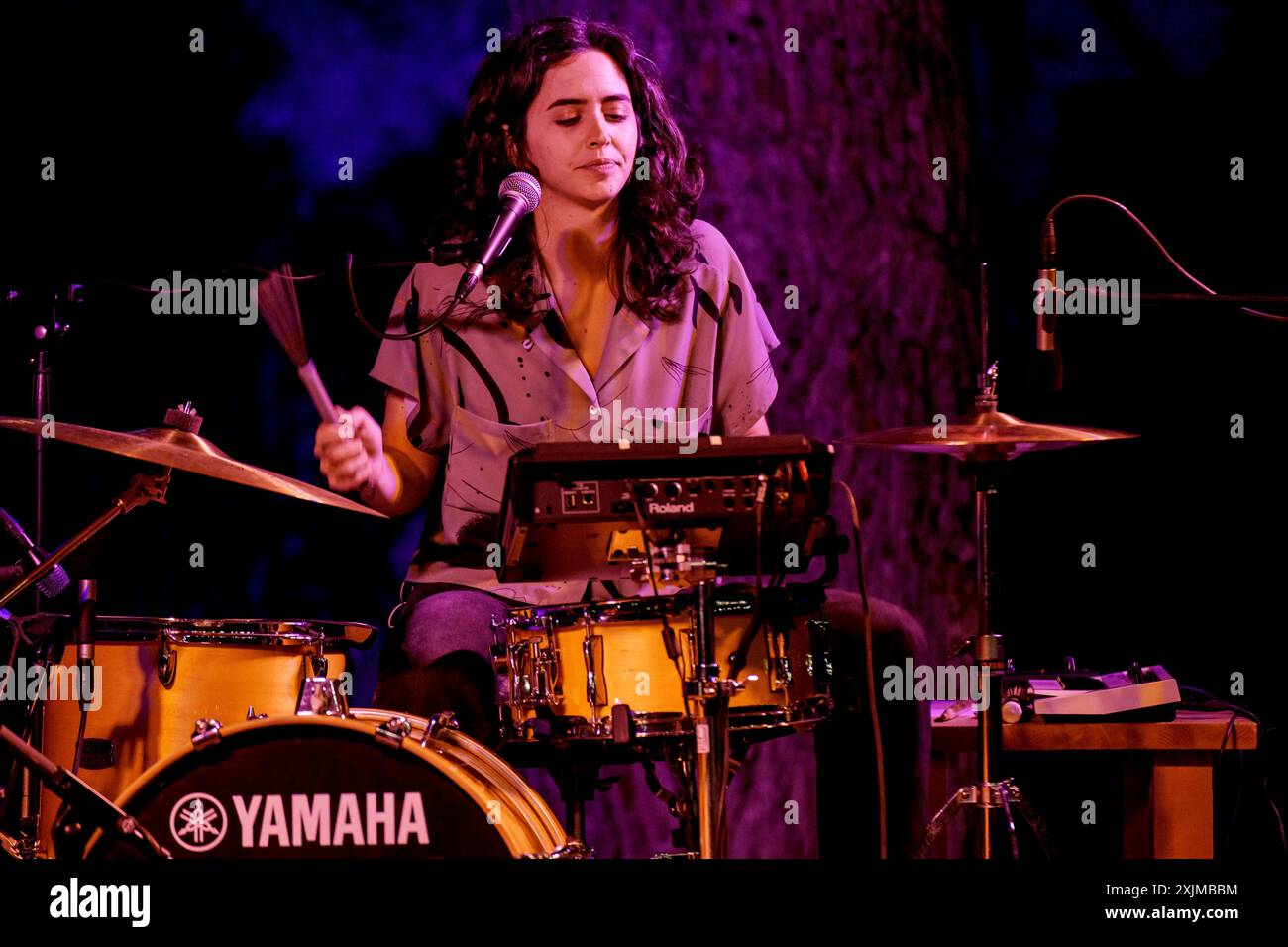 Marina Arrufat, Anna Andreu im Konzert, La mida, La Lluna EN Vers Festival, Binissalem, Mallorca, Balearen, Spanien Stockfoto