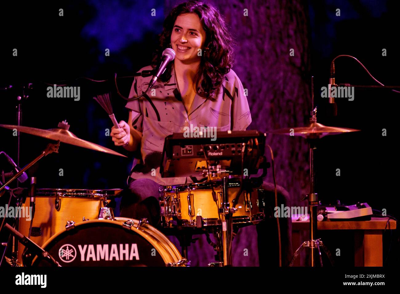 Marina Arrufat, Anna Andreu im Konzert, La mida, La Lluna EN Vers Festival, Binissalem, Mallorca, Balearen, Spanien Stockfoto