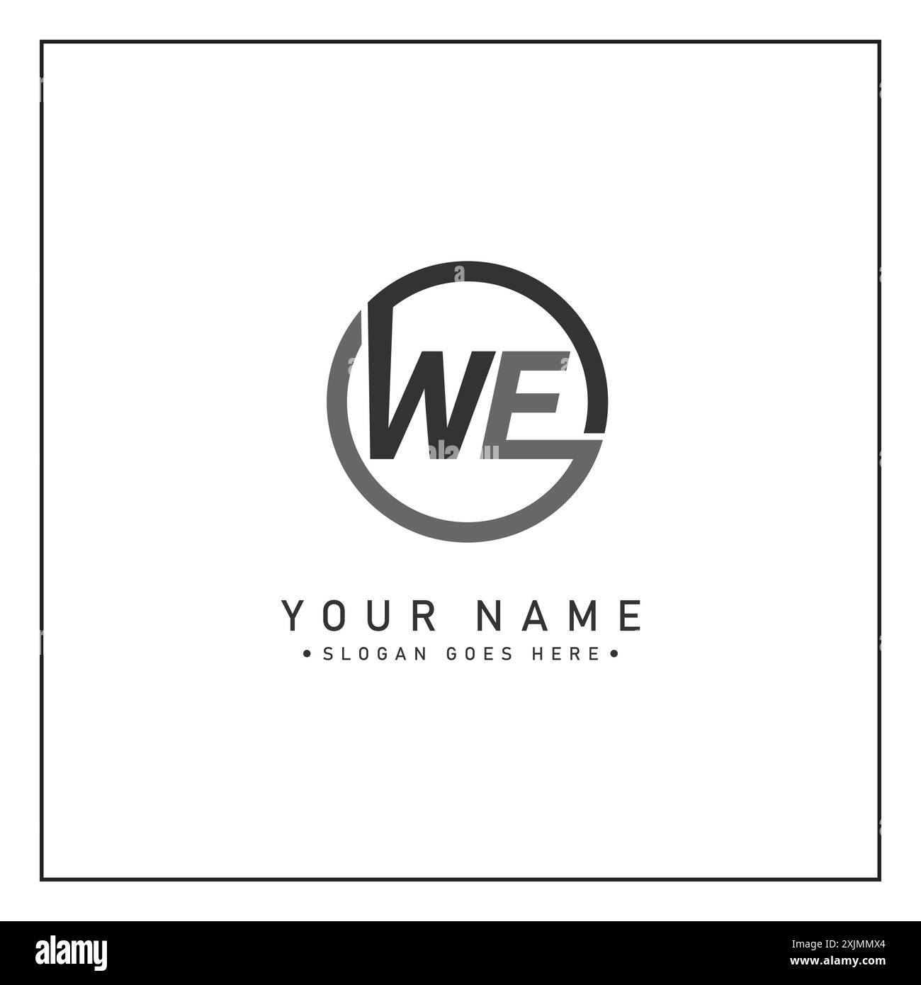 Kreatives Logo für Initialen WE im Monogramm-Stil – Vektorvorlage für Anfangsbuchstaben W und E Stock Vektor