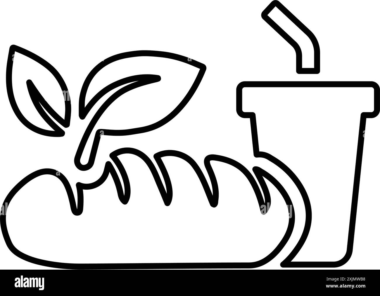 Getränk, Essen, frisches Symbol. Kommerzielle Nutzung, gedruckte Dateien und Präsentationen, Werbematerial, Web oder jede Art von Designprojekt. Stock Vektor