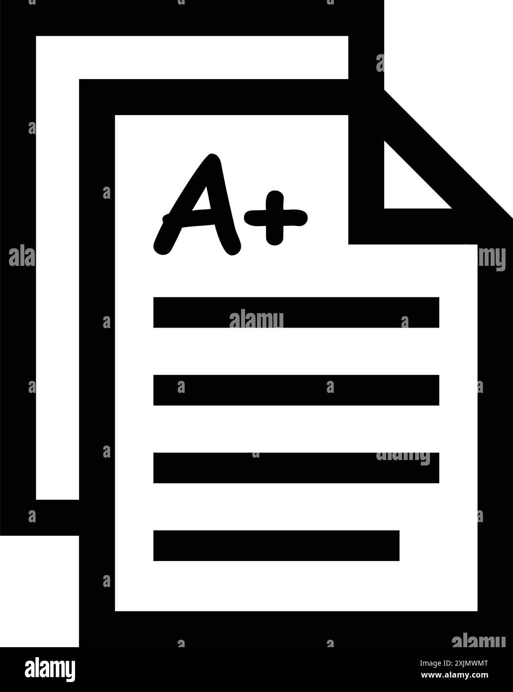 Bildungs-, Untersuchungs-, Notiz-Symbol. Kommerzielle Nutzung, gedruckte Dateien und Präsentationen, Werbematerial, Web oder jede Art von Designprojekt. Stock Vektor