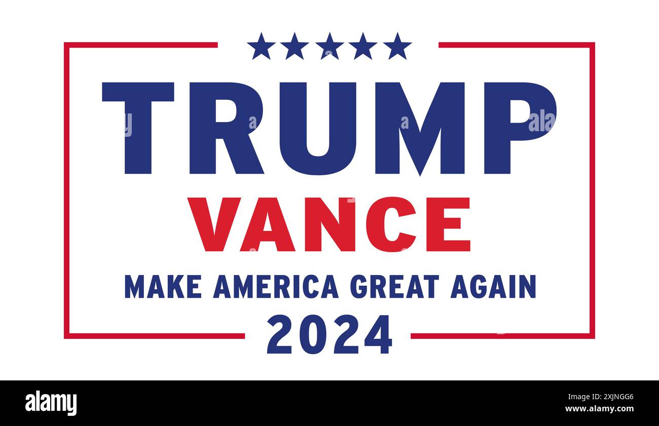 Trump Vance 2024 Kampagne Branding Stockfoto