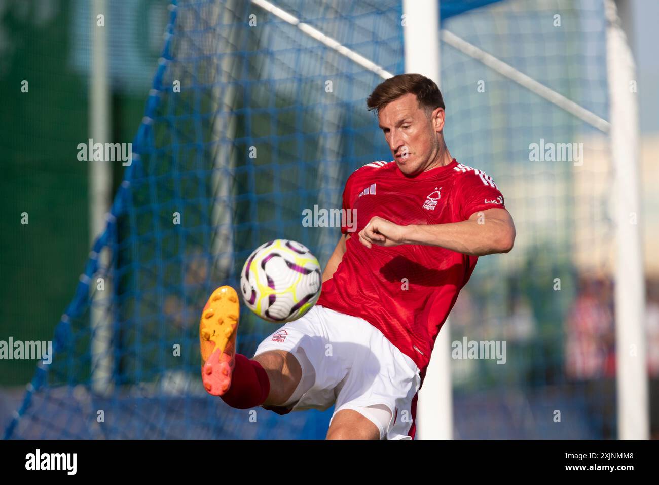 San Pedro Del Pinatar, Spanien. Juli 2024. Chris Wood, neuseeländischer Stürmer von Nottingham Forest, während des Spiels, NOTTINGHAM FOREST FC gegen SUNDERLAND AFC, erstes Sommer-Freundschaftsspiel, Pinatar Arena Football Center, San Pedro del Pinatar, Region Murcia. Juli 2024. Quelle: Pascu Méndez/Alamy Live News Stockfoto