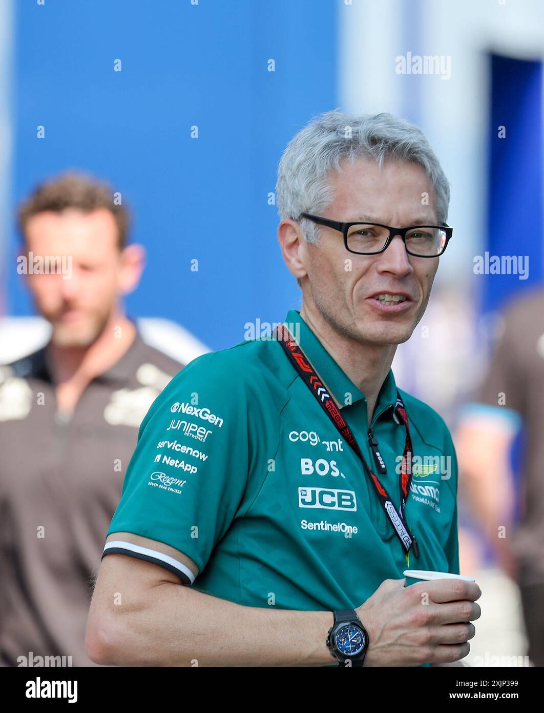Mogyorod, Ungarn. Juli 2024. Mike Crack ( Aston Martin Aramco F1 Team während der freien Trainingseinheiten am freitag, den 19. Juli, des Großen Preises der Formel 1 von Ungarn 2024, die vom 19. juli bis 21. juli 2024 auf der Hungaroring-Strecke in Mogyorod, Budapest, Ungarn stattfinden sollen (Foto: Alessio de Marco/SIPA USA) Credit: SIPA USA/Alamy Live News Stockfoto