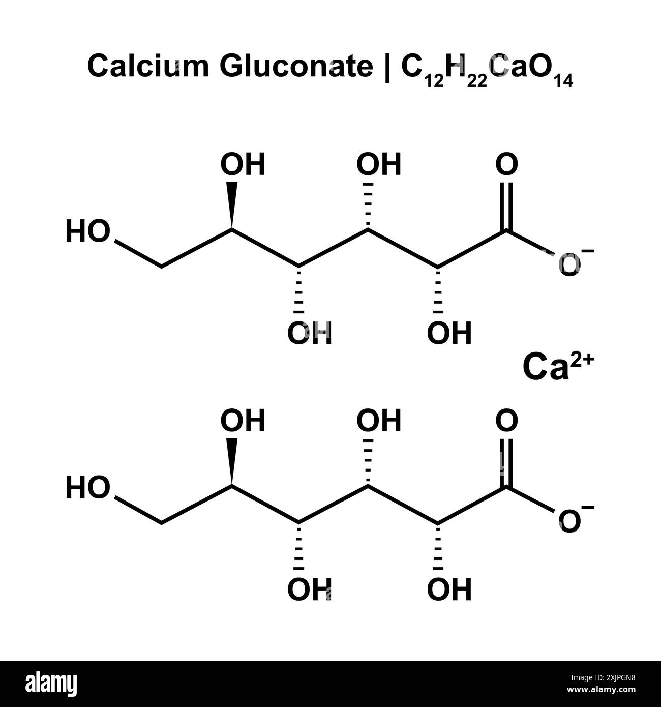 Calciumgluconat, Illustration. Stockfoto
