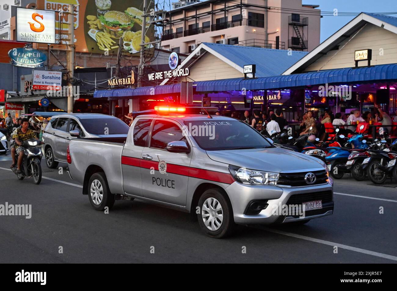 Warnleuchte für Polizeifahrzeuge Stockfoto