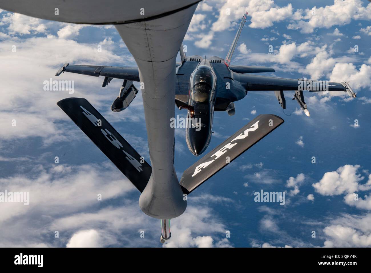 Mit dem 927th Air Tanking Wing, Florida, betreibt die US Air Force KC-135 Stratotanker mit dem 434th Air Taneling Wing, Indiana Stockfoto