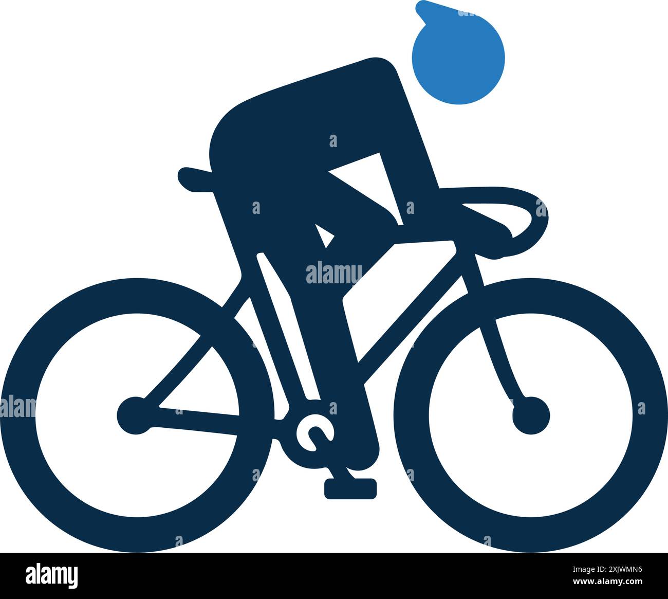 Radfahren, Radfahren, Rennsport-Symbol – perfekt für Printmedien, Web, Stockfotos, kommerzielle Zwecke oder jede Art von Design-Projekt. Stock Vektor