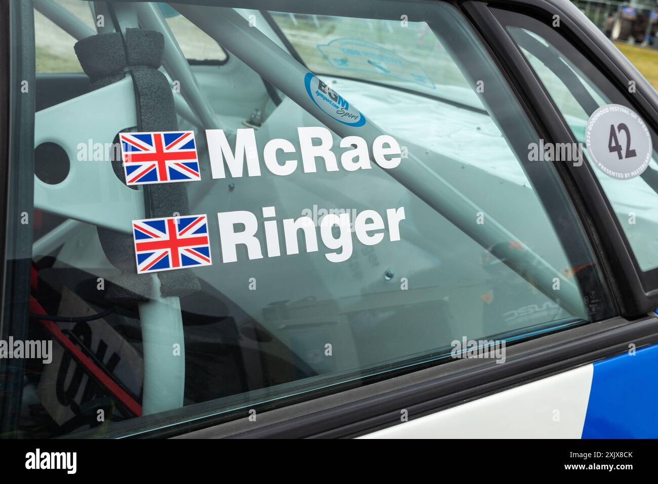 1991 Subaru Legacy RS Group Ein Auto des Fahrers James Rimmer, ein Auto, das einst von Colin McRae mit dem Beifahrer Derek Ringer gefahren wurde. Goodwood Festival of Speed 2024 Stockfoto
