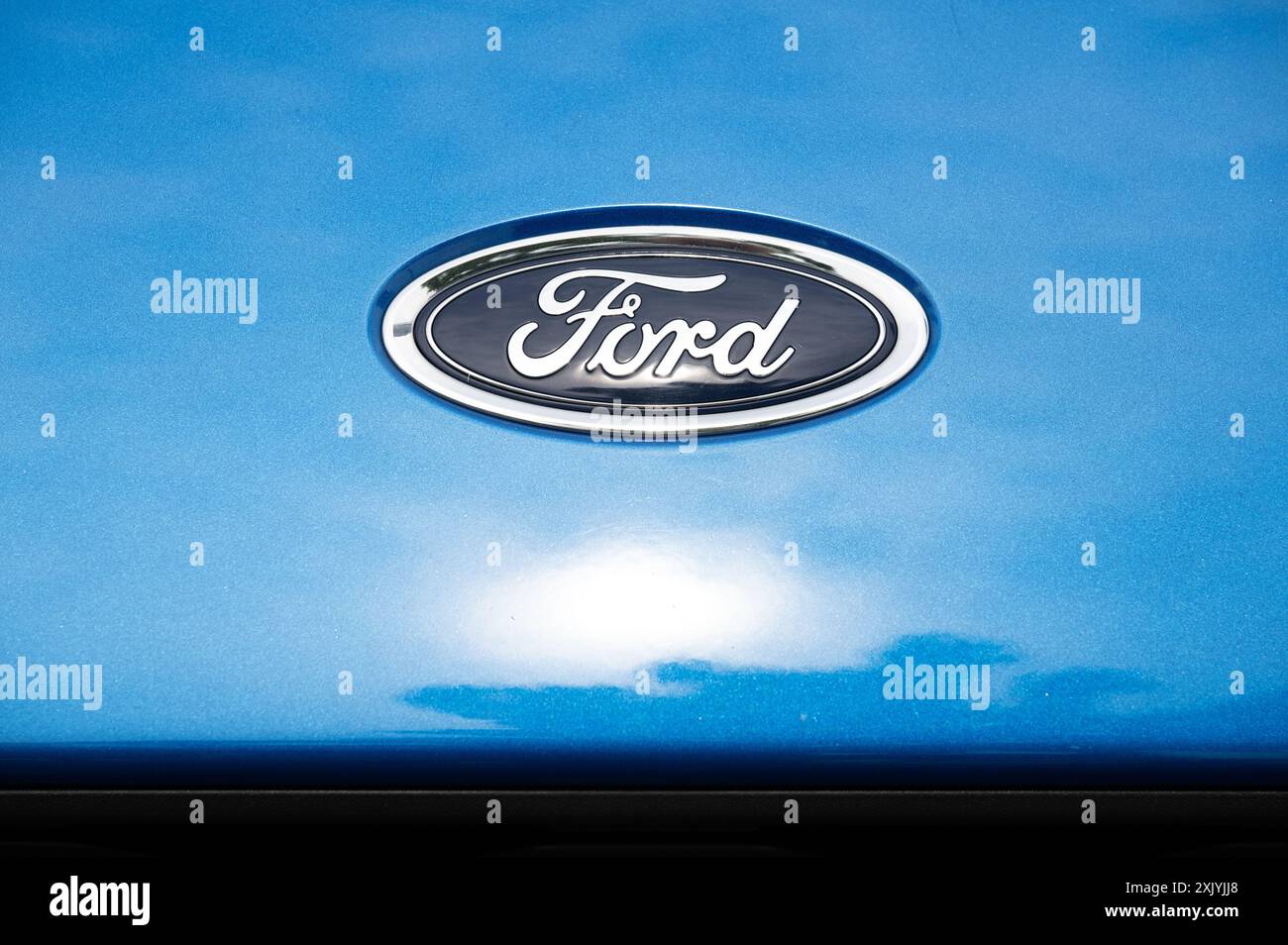 Logo des US-amerikanischen Automobilherstellers Ford Stockfoto