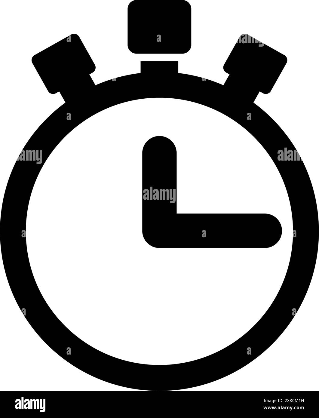 Moderne, minimalistische Schwarz-weiß-Stoppuhr-Ikone. Stock Vektor