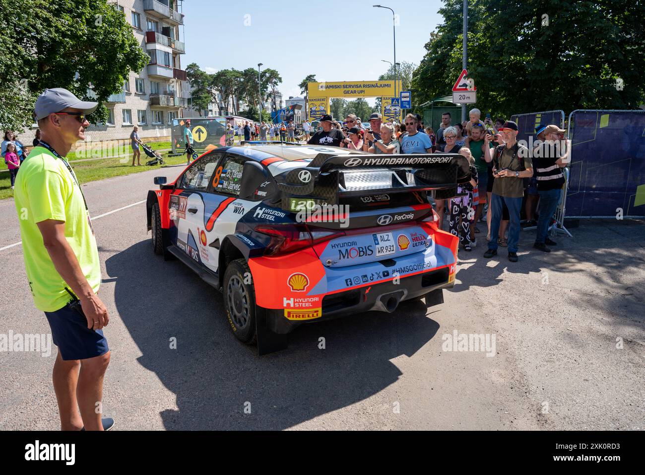 Liepaja, Lettland - 07.20.2024: OTT Tanak und Martin Jarveoja WRC auf der WRC Rally Latvia 2024 Service Park Stockfoto