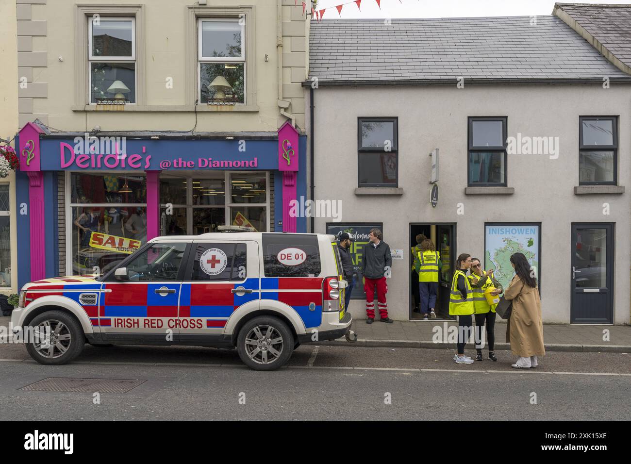 Jährliches Gemeindefest im Juli in Carndonagh, Co. Donegal, Irland Stockfoto