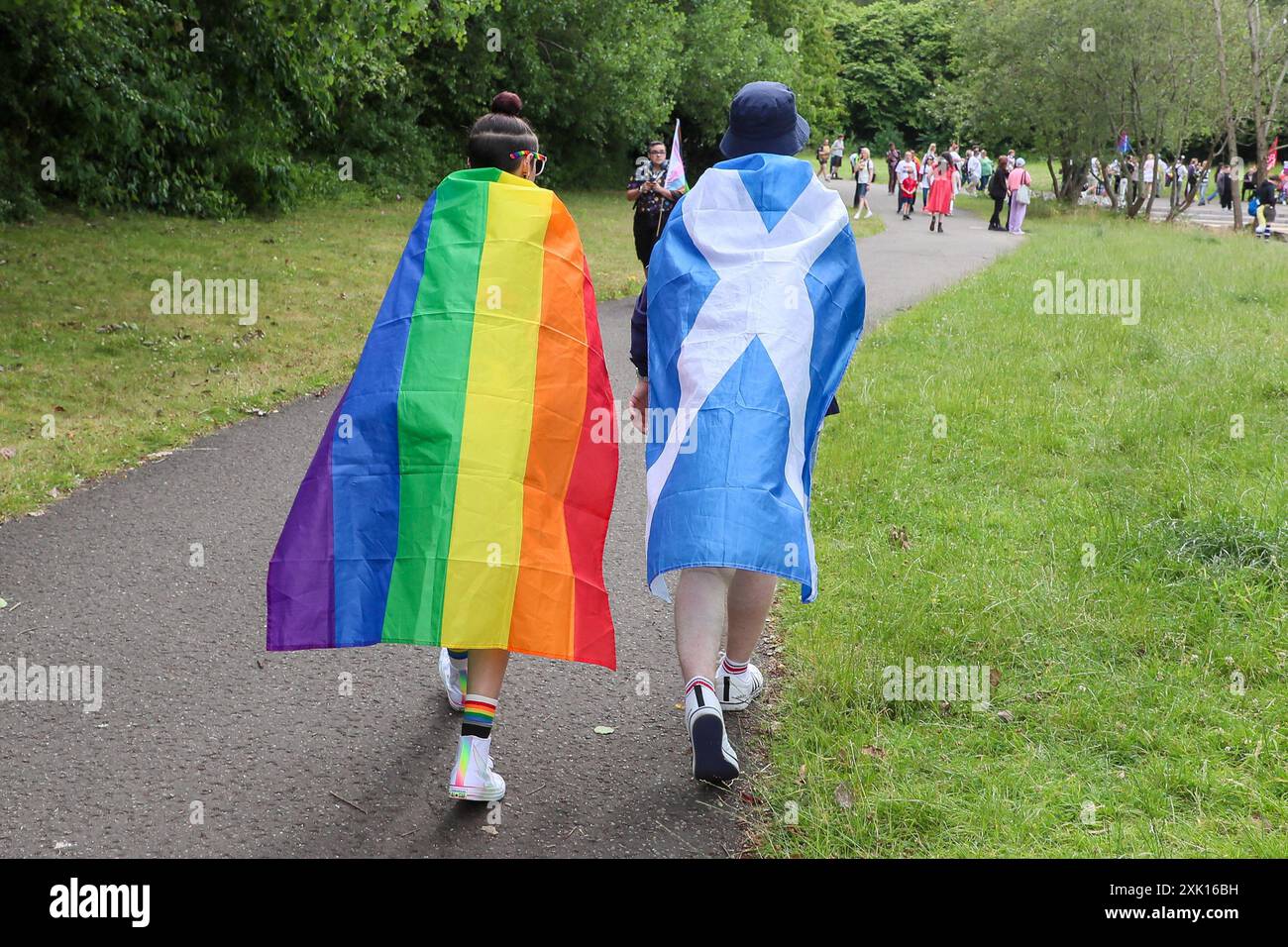 Glasgow, Großbritannien. Juli 2024. Während Tausende von ihnen Glasgow Pride unterstützten, gab es eine kleine Gegendemonstration gegen den schwulen Lebensstil. Quelle: Findlay/Alamy Live News Stockfoto