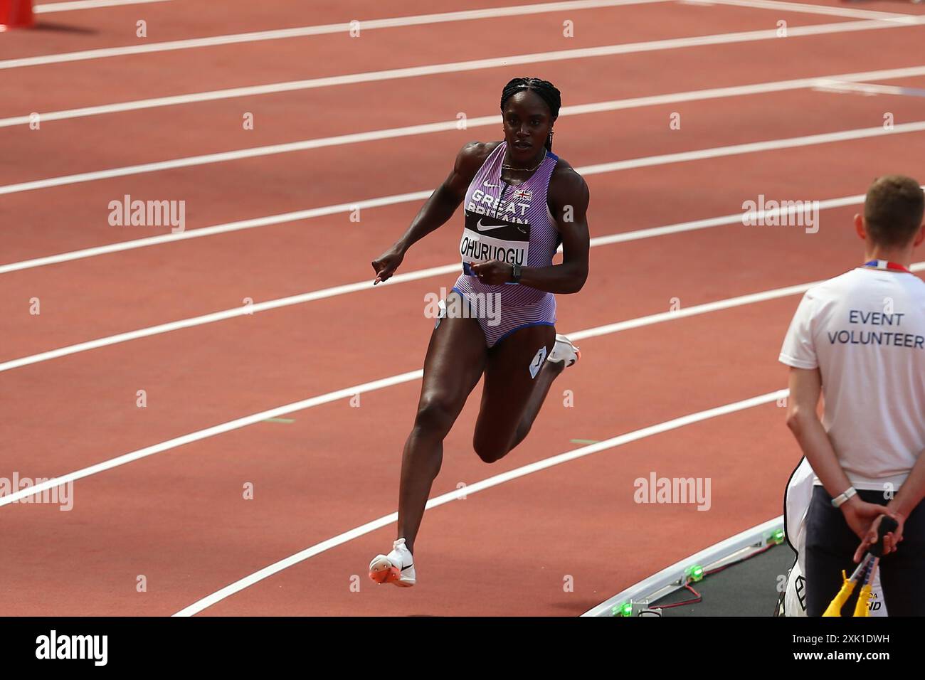 20. Juli 2024; London Stadium, London, England; 2024 London Diamond League Athletics; Victoria Ohuruogu während der Women's 400m. Stockfoto