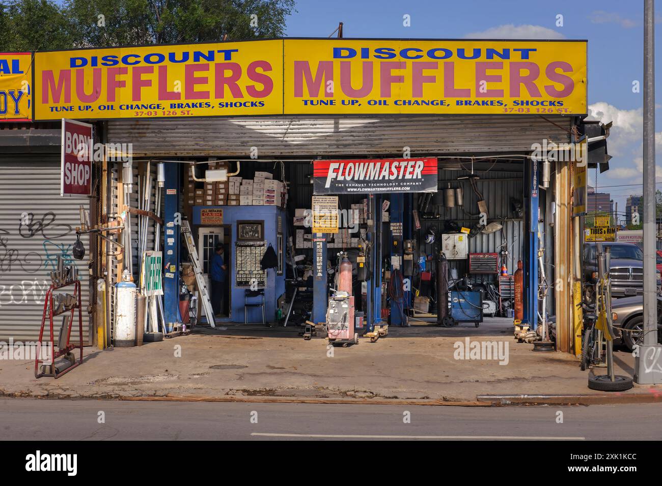 New York, USA – Ein Karosseriebau in Corona, Flushing Meadow, New York Stockfoto