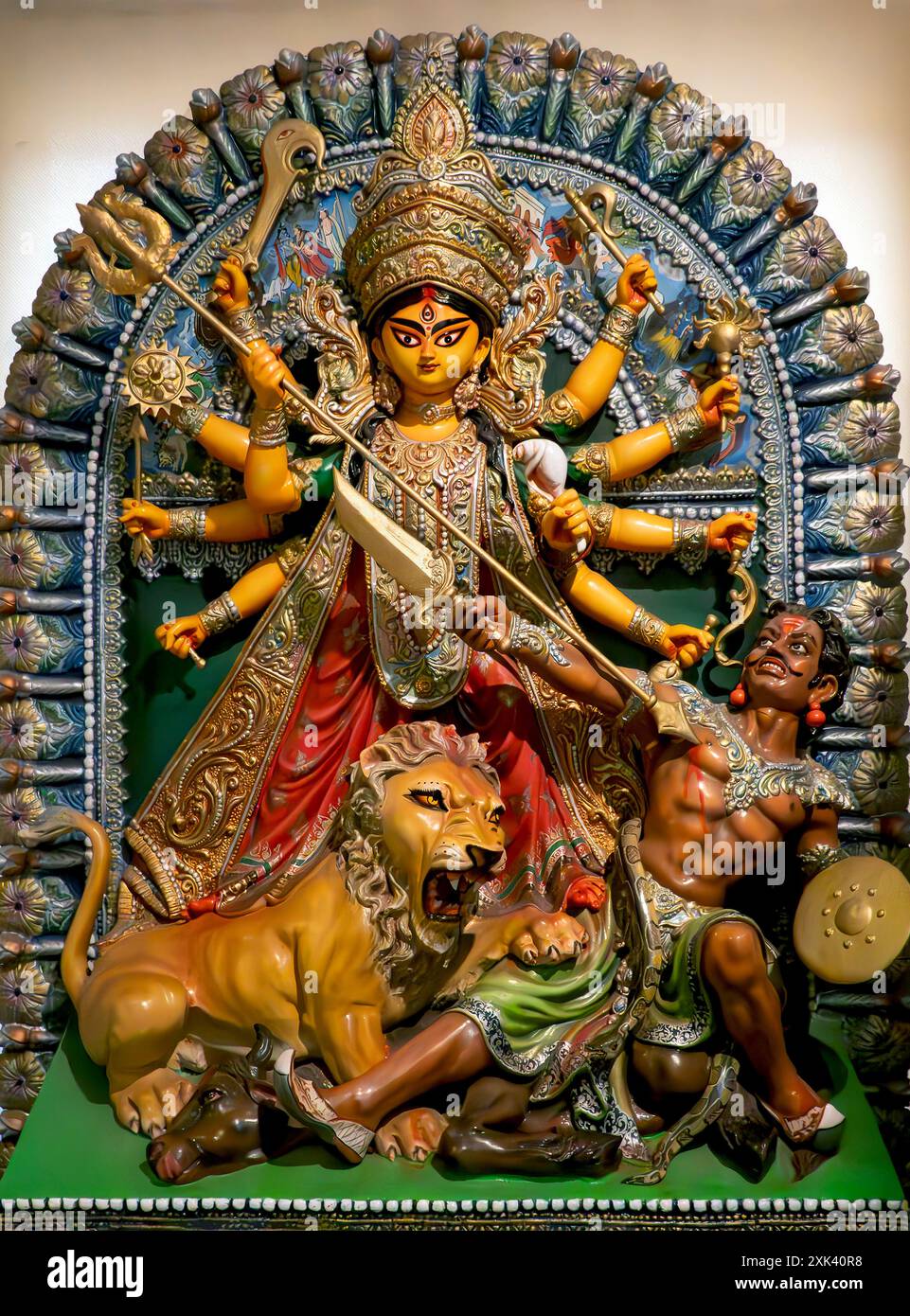 Hindu-Göttin Durga im Museum of Archaeology and Anthropology, Cambridge, England, Großbritannien Stockfoto