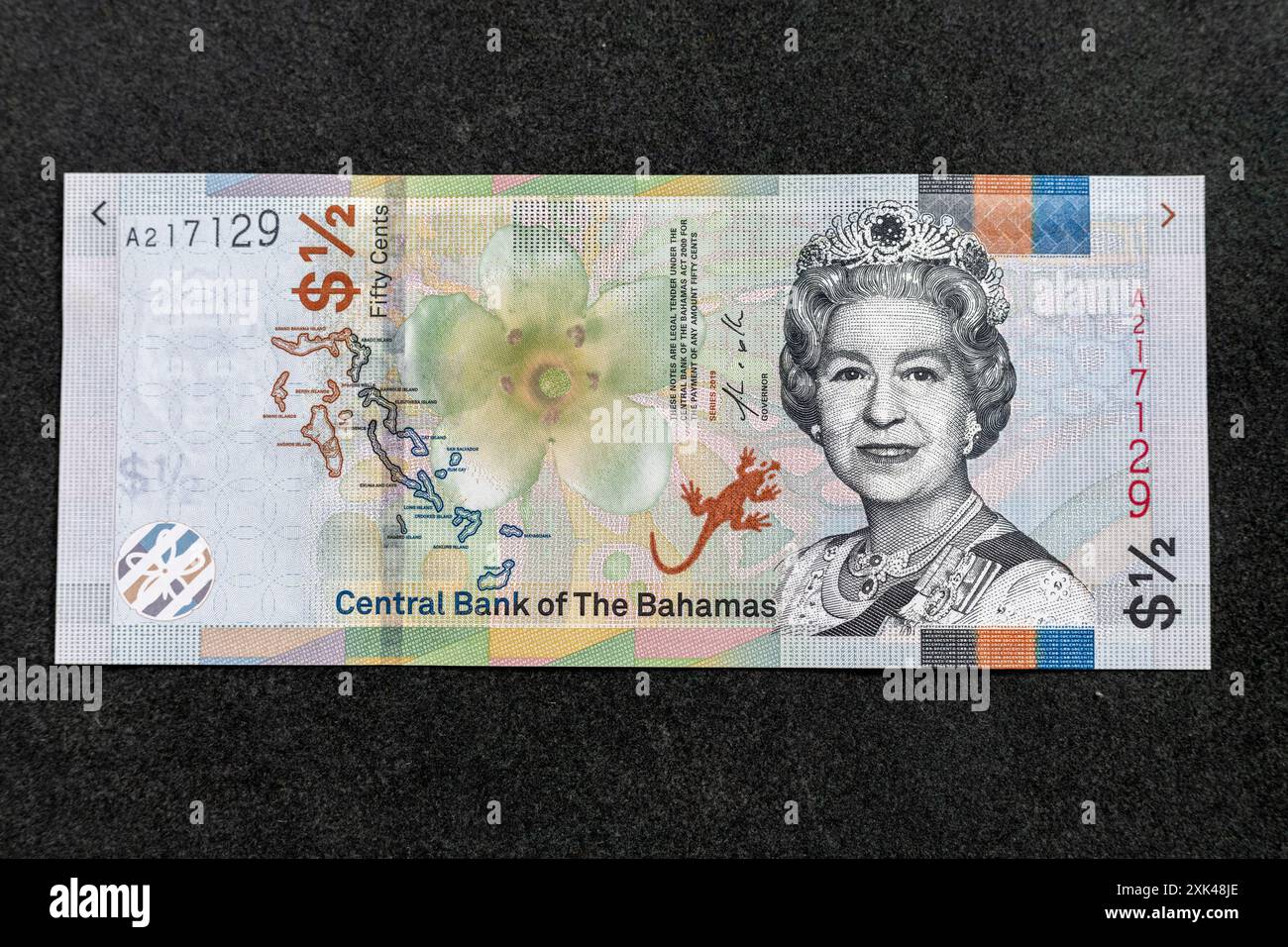 Bahamas: Halber Dollar Stockfoto