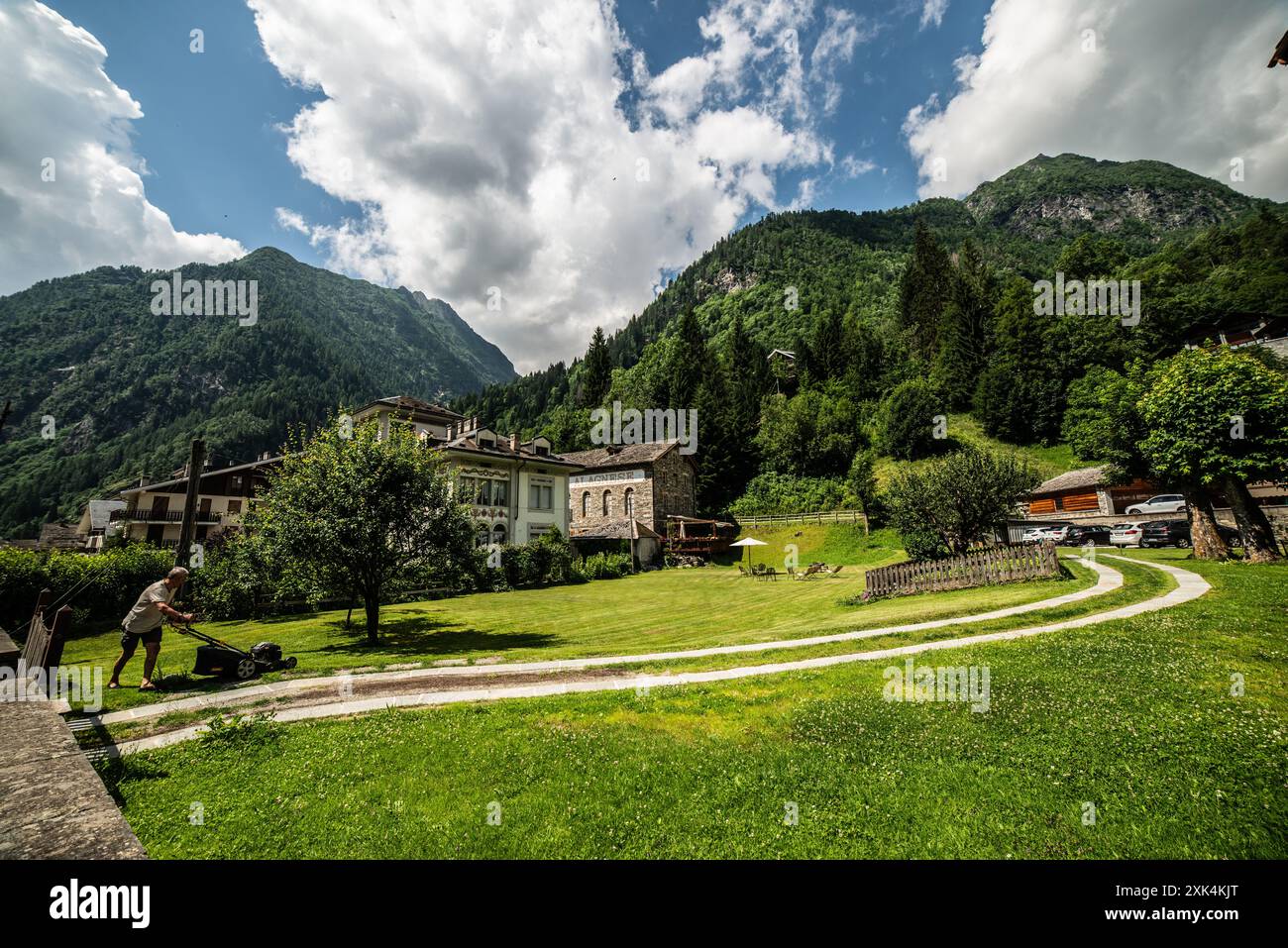 Alagna, Valsesia, Piemont, Italien Stockfoto