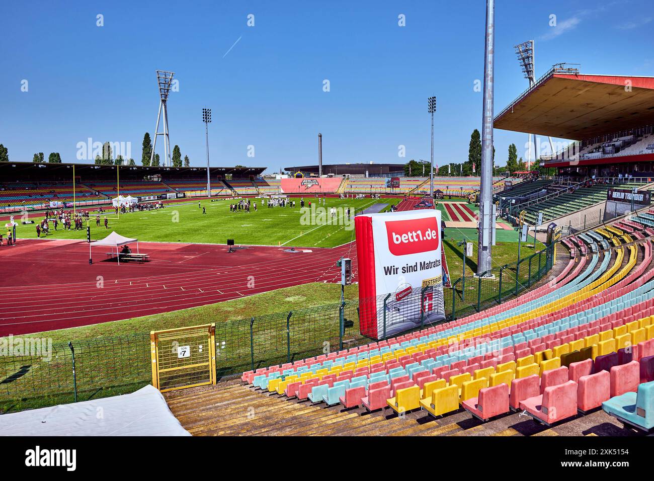 Stimmungsbild Friedrich Ludwig Jahn Stadion, GER, Berlin Thunder vs. Vienna Wikings, American Football, Saison 2024, European League of Football, elf, Woche 9, 21.07.2024, Foto: Eibner-Pressefoto/ Claudius Rauch Stockfoto