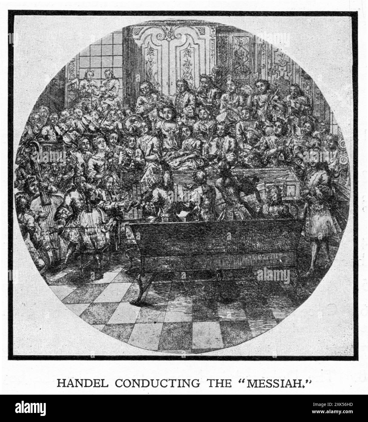 Haydn dirigiert sein Meisterwerk, den Messias Stockfoto