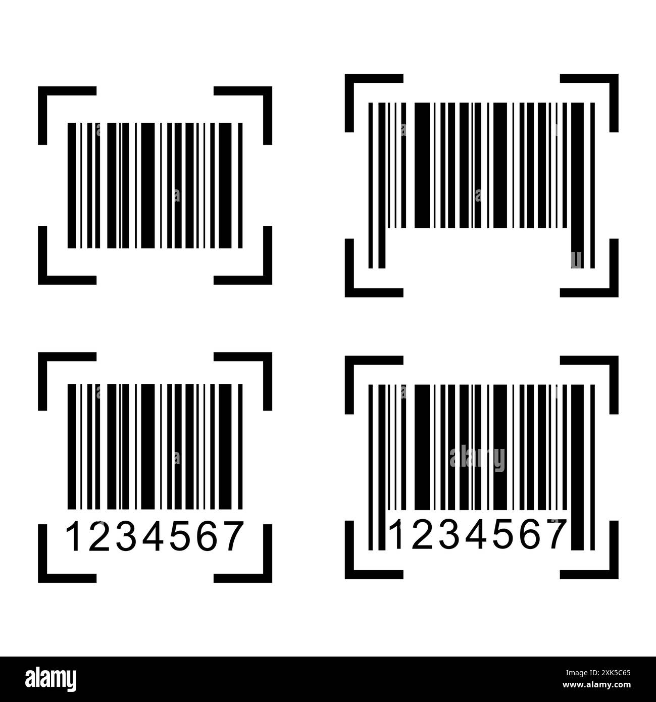 Satz von Barcode-Vektorsymbol. Barcode für flaches Web-Design. Abbildung des Scanners . Stock Vektor