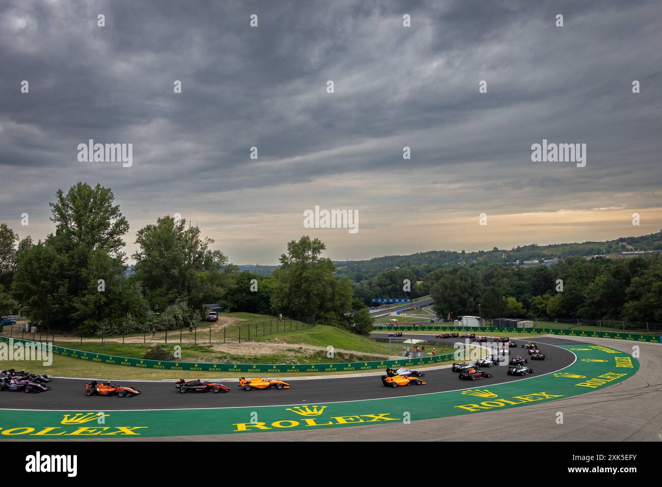 Mogyorod, Hongrie. Juli 2024. Start, Abfahrt, während der 8. Runde der FIA Formel-3-Meisterschaft 2024 vom 19. Bis 21. Juli 2024 auf dem Hungaroring in Mogyorod, Ungarn - Foto Sebastian Rozendaal/Dutch Photo Agency/DPPI Credit: DPPI Media/Alamy Live News Stockfoto