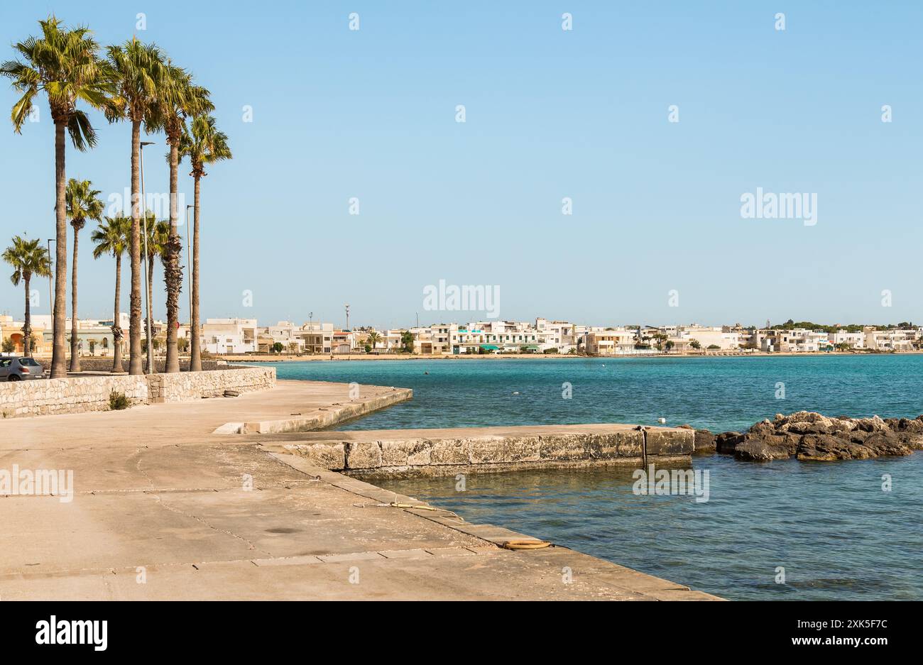 Porto Cesario Seebad am Ionischen Meer in Apulien, Provinz Lecce, Italien Stockfoto