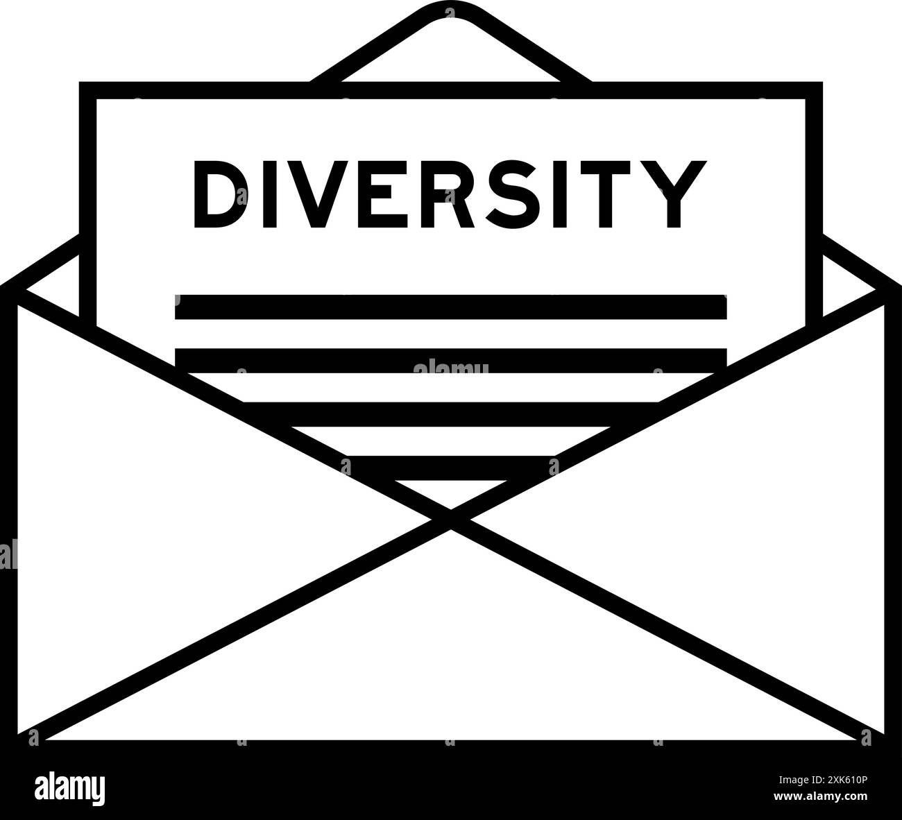 Umschlag und Buchstaben mit Wortvielfalt als Überschrift Stock Vektor