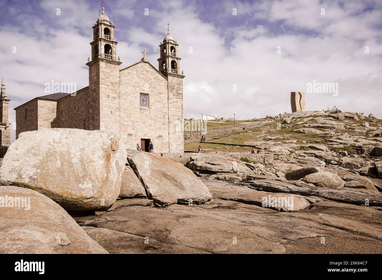 Historisches Heiligtum an der Felsenküste von Muxía (Galicien, Spanien) Stockfoto