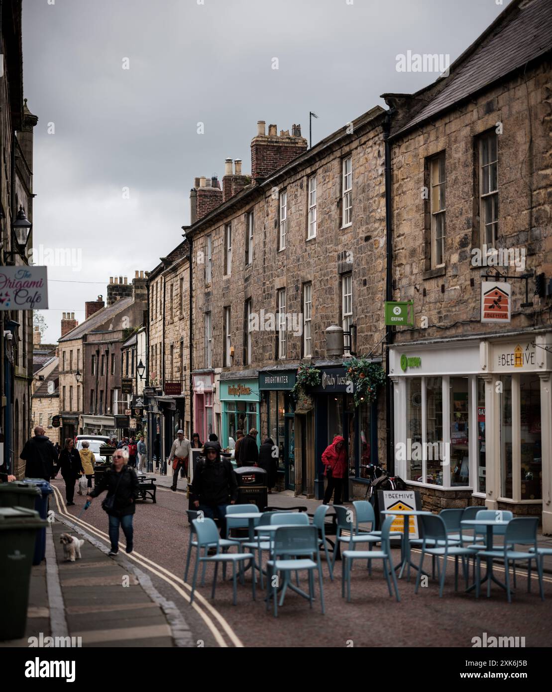 Bilder des Dorfes Alnwick im Northumberland County in Nordengland. Stockfoto