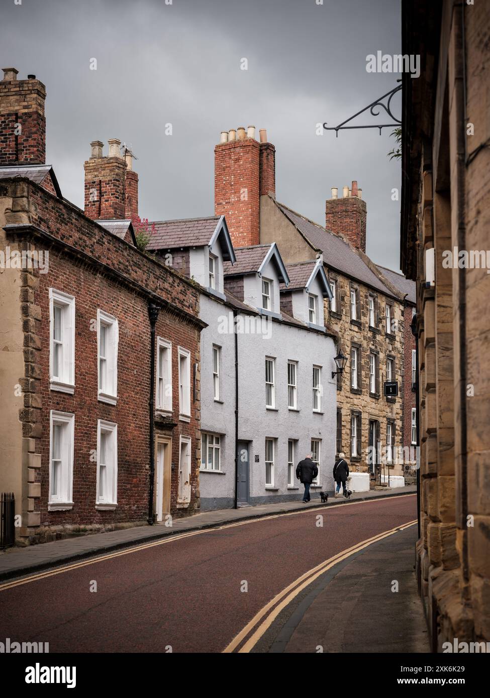 Bilder des Dorfes Alnwick im Northumberland County in Nordengland. Stockfoto