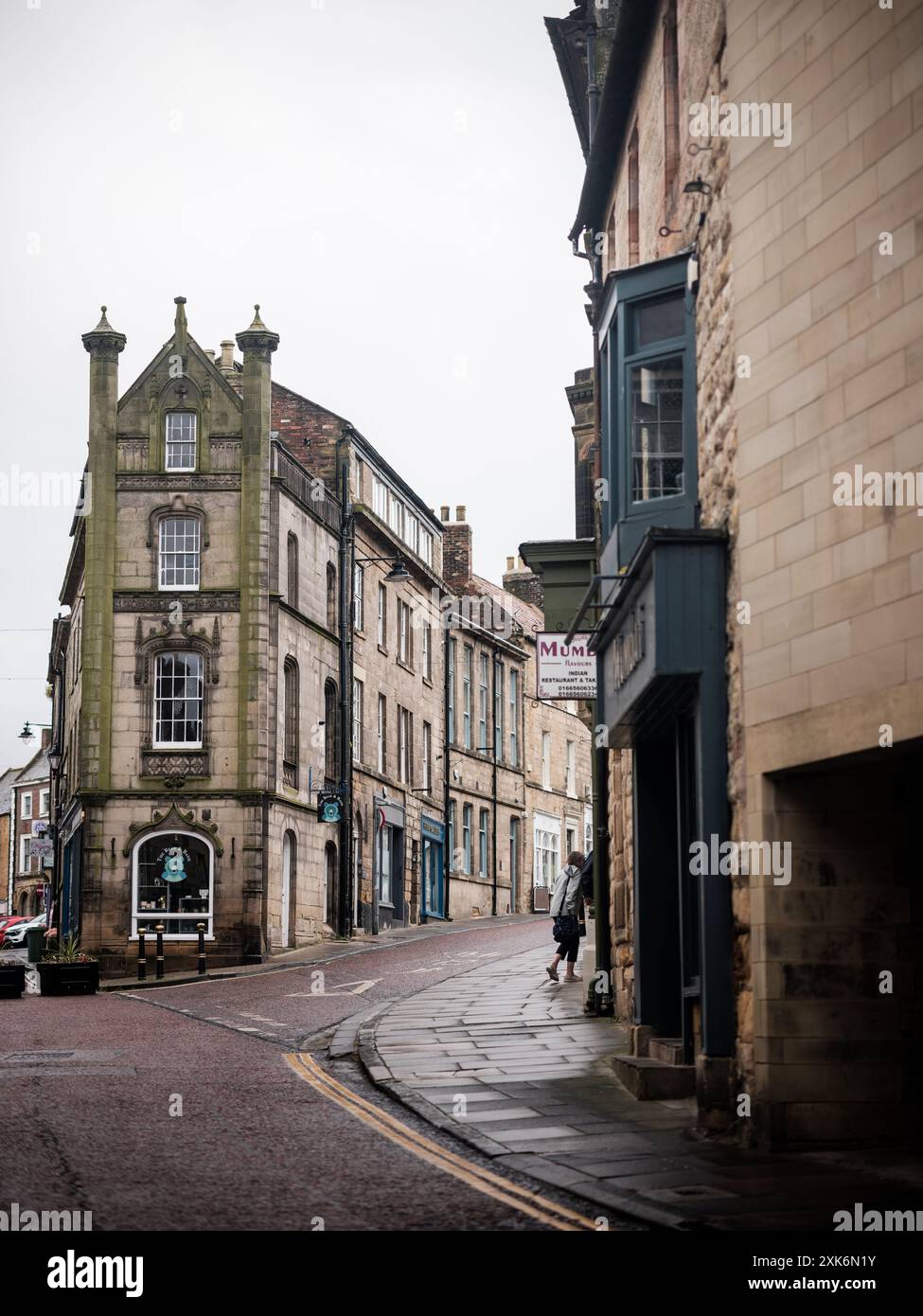 Bilder des Dorfes Alnwick im Northumberland County in Nordengland. Stockfoto