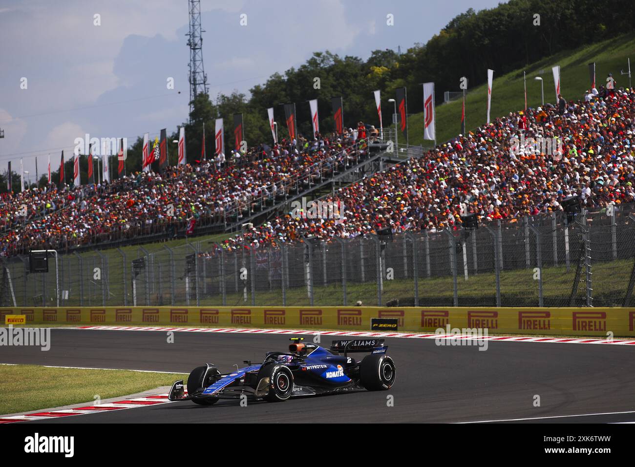 02 SARGEANT Logan (usa), Williams Racing FW46, Aktion während des Formel-1-Großen Preises von Ungarn 2024, 13. Runde der Formel-1-Weltmeisterschaft 2024 vom 19. Bis 21. Juli 2024 auf dem Hungaroring in Mogyorod, Ungarn Stockfoto