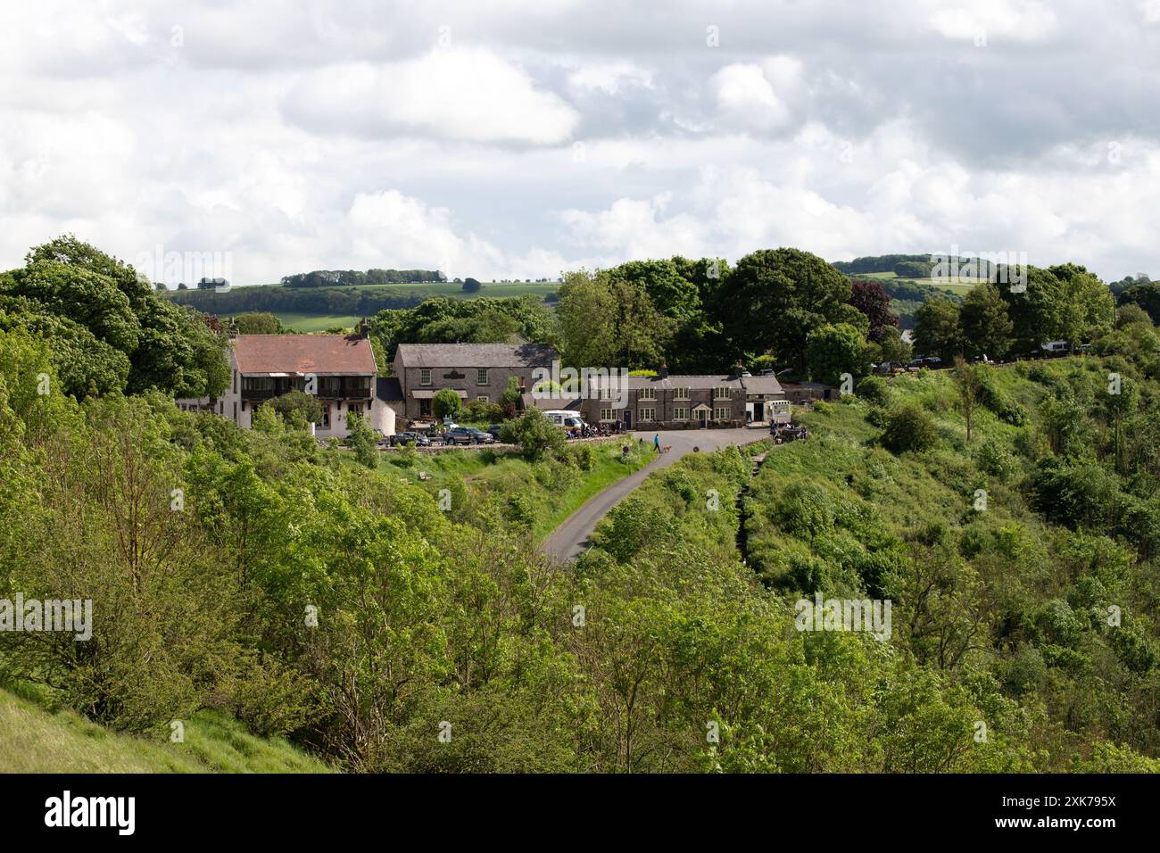 Monsal Head Hotel & Bar, Monsal Dale Valley, Derbyshire, England, im White Peak Kalksteingebiet des Peak District National Park, England, Großbritannien Stockfoto