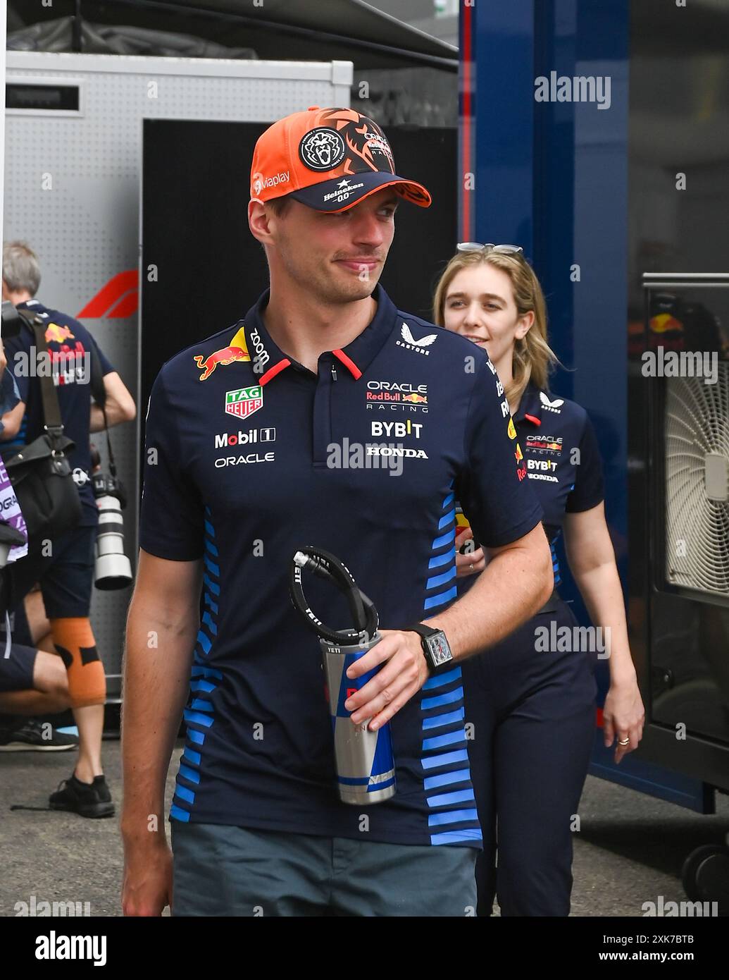 Max Verstappen (NED) - Oracle Red Bull Racing - Red Bull RB20 - Honda RBPT während des Renntages am Sonntag, den 21. Juli, des Formel-1-Großen Preises von Ungarn 2024, der vom 19. juli bis 21. juli 2024 auf der Hungaroring-Strecke in Mogyorod, Budapest, Ungarn, stattfinden soll Stockfoto