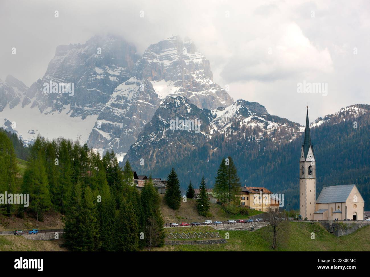 Selva Di Cadore towards M. Mondeval, Vento, Dolomites, Italy, Europy Stockfoto