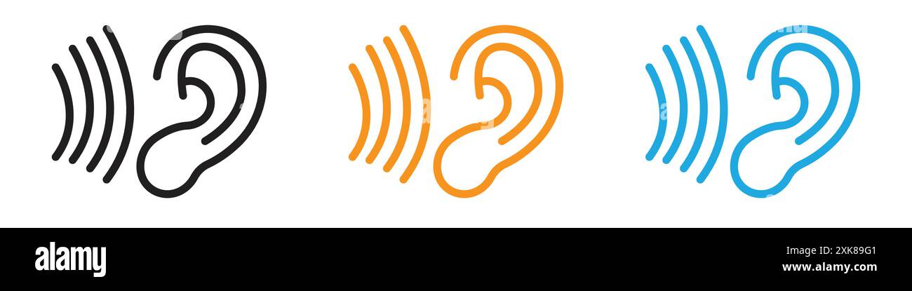 Active Listening Symbol Vector Logo Set Collection oder Bundle Pack Group Stock Vektor
