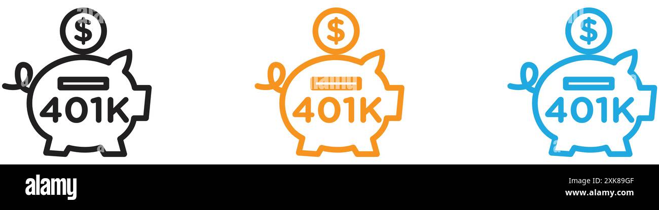 401K Pensionspreise Symbol Vektor-Logo Set Sammlung oder Bündelpackung Stock Vektor 401K Pensionspreise Symbol Vektor-Logo Set Sammlung oder Bündelpackung Stock Vektor