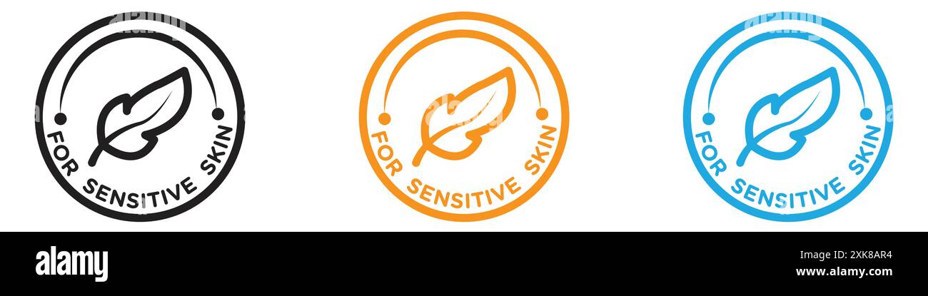 Für empfindliche Haut Symbol Vektor-Logo-Set-Kollektion oder Bundle Pack-Gruppe Stock Vektor