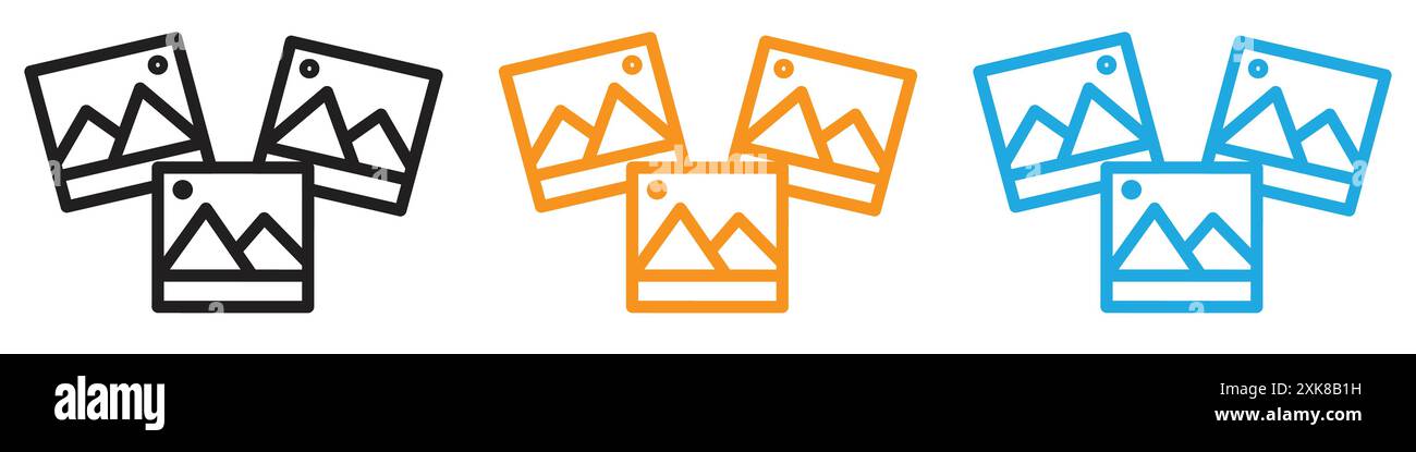 Bild- oder Fotosymbol Vektor-Logo-Set-Sammlung oder Bündelpackung Stock Vektor