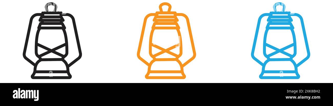 Öl Laterne Symbol Vektor-Logo Set Sammlung oder Bündelpackung Gruppe Stock Vektor