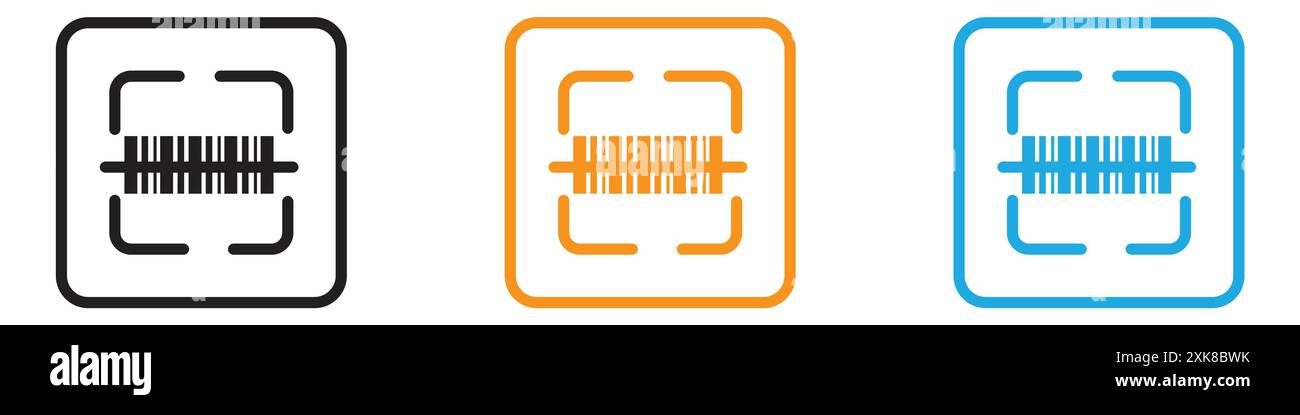 Scannen des Barcode-Symbols Vektor-Logo-Set Collection oder Bundle Pack Group Stock Vektor