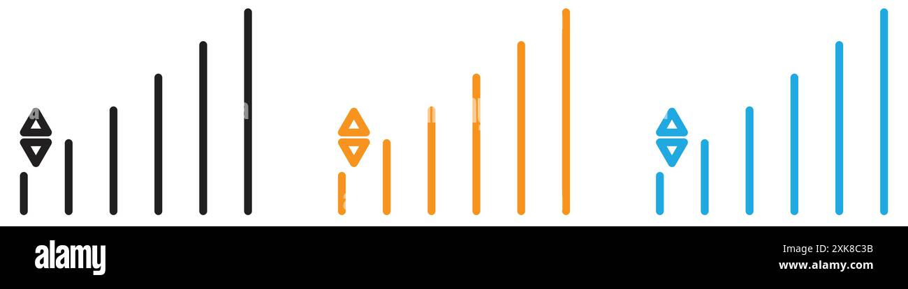 Signalsymbol Vektor-Logo Set Collection oder Bundle Pack Group Stock Vektor