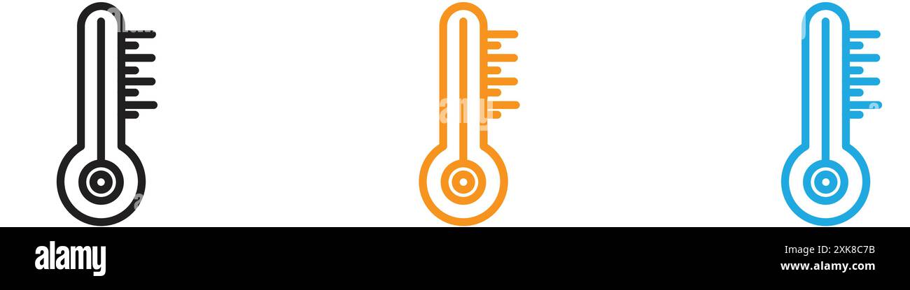 Thermometer-Symbol Vektor-Logo-Set-Sammlung oder Bündelpackung Stock Vektor