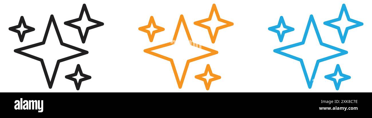 Sparkles SHINE Icon Vektor-Logo Set-Kollektion oder Bundle Pack-Gruppe Stock Vektor